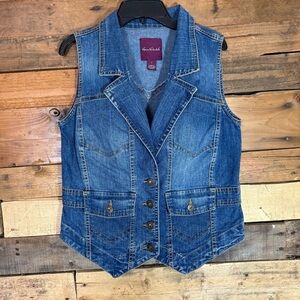 Gloria Vanderbilt Blue Denim Vest‎ Small